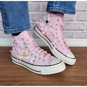 ⭐Converse Chuck 70 Hi Bow Studded Size 8.5 Women's Shoes Sneakers Pink A14444C⭐